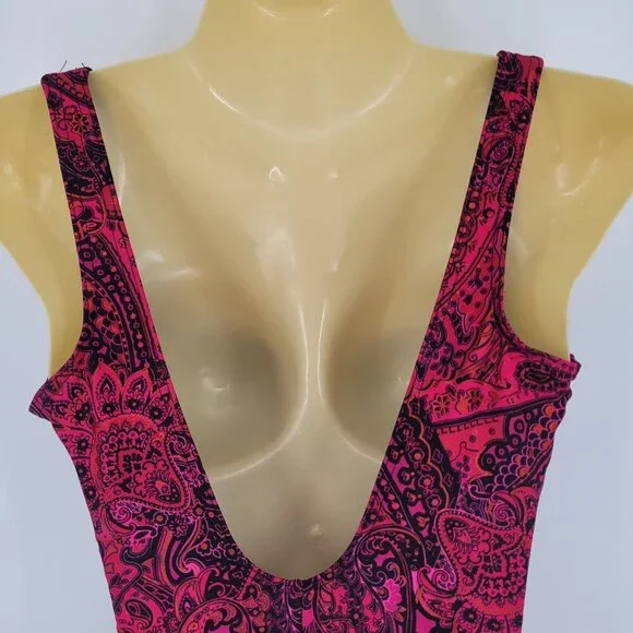 Miraclesuit US 8 paisley park red escape side shirring 1 piece swimsuit 468266 - Picture 9 of 16